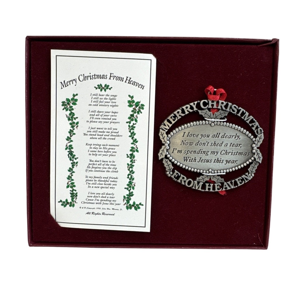 Merry Christmas From Heaven Ornament Keepsake‎ Memorial Remembrance Gift